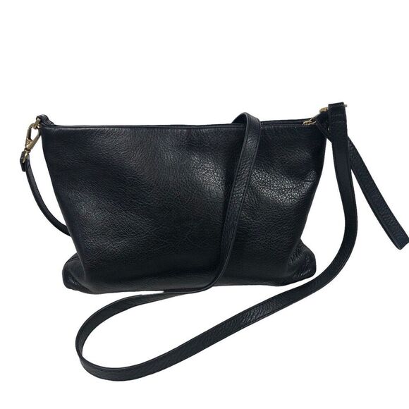 Fossil Purse Womens S Black Pebble Leather Gold Zipper Crossbody Vintage Classic - Picture 4 of 15